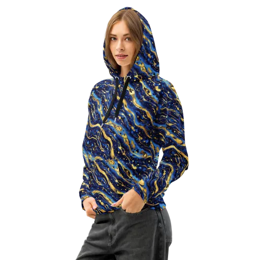 Gilded Tide on a Cotton Hoodie