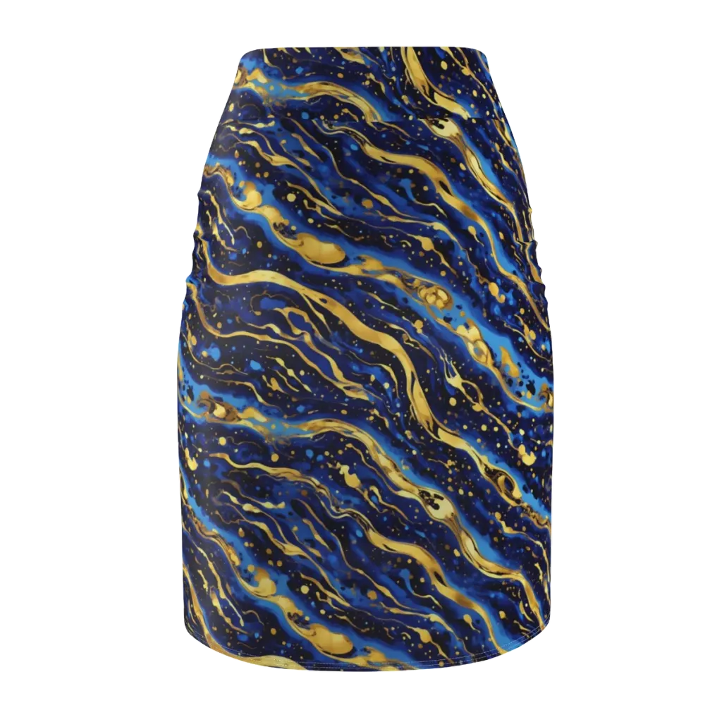 Gilded Tide on Pencil Skirt — Back