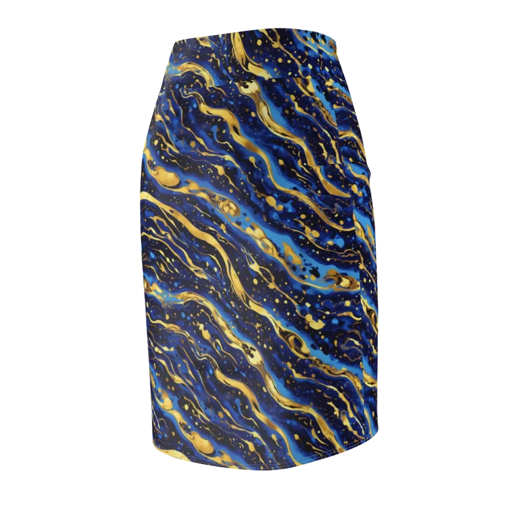 Gilded Tide on Pencil Skirt — Back Side