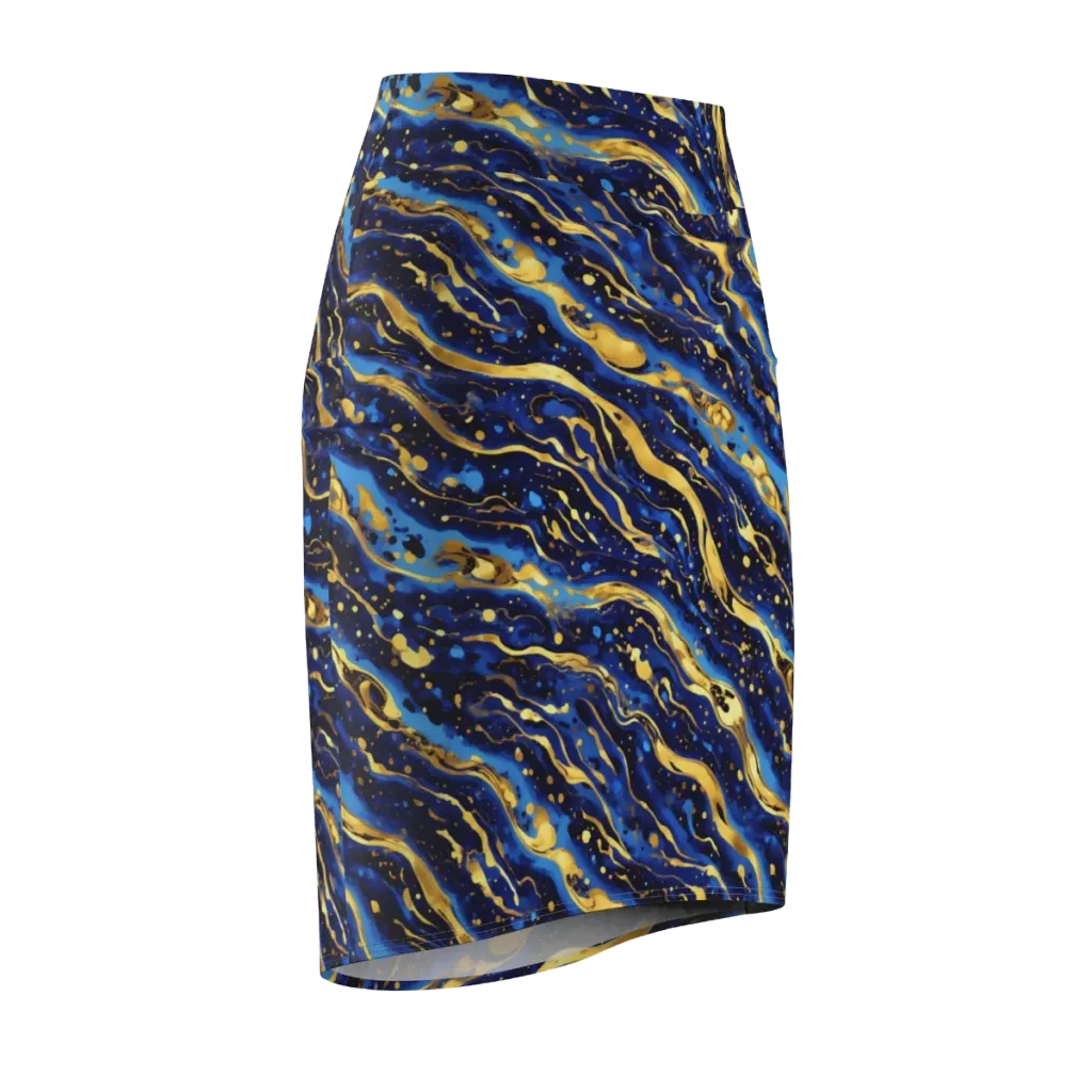Gilded Tide on Pencil Skirt — Front Side