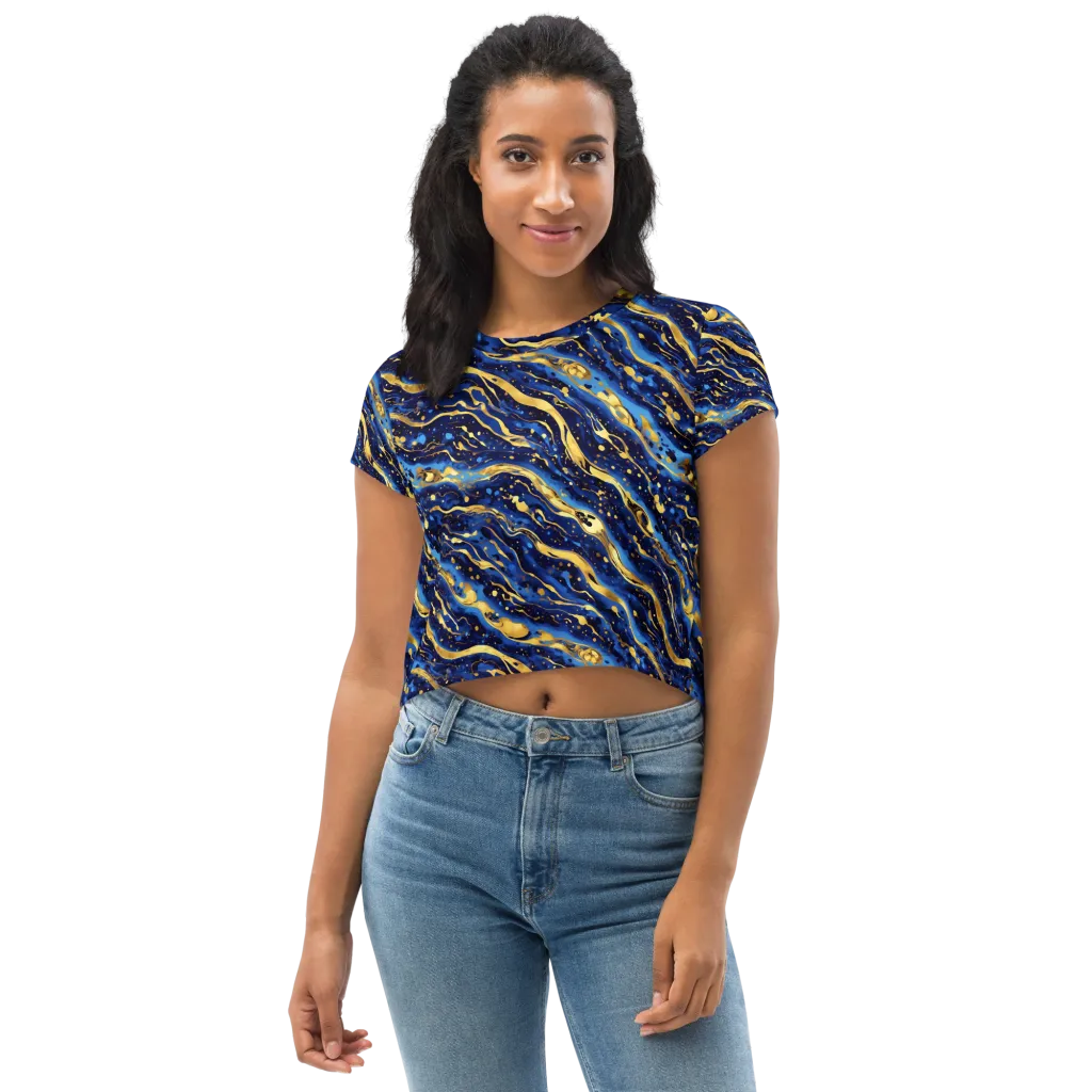 Gilded Tide on Crop Tee — Front