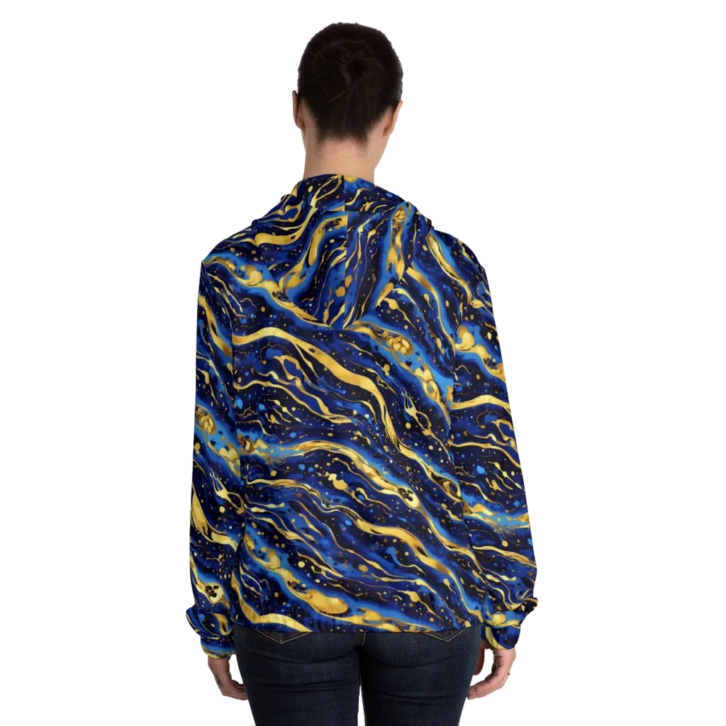 Gilded Tide on Women's Full-Zip Hoodie — Back On Person