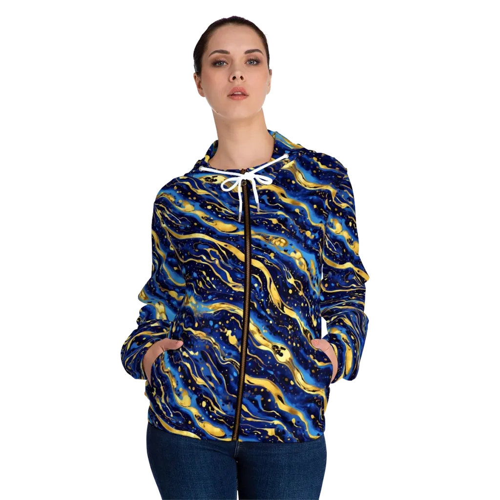 Gilded Tide on Women's Full-Zip Hoodie — Front On Person