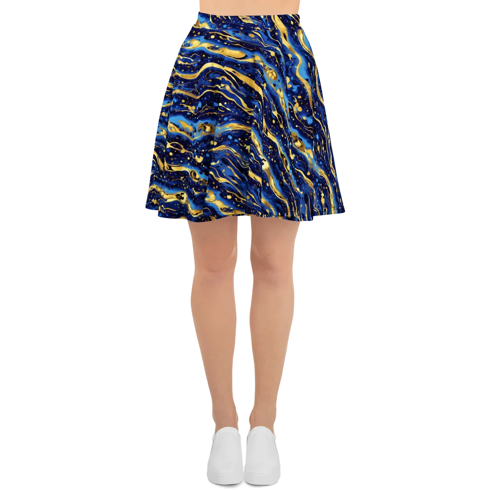 Gilded Tide on Skater Skirt — Front