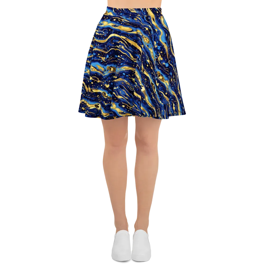 Gilded Tide on Skater Skirt — Front