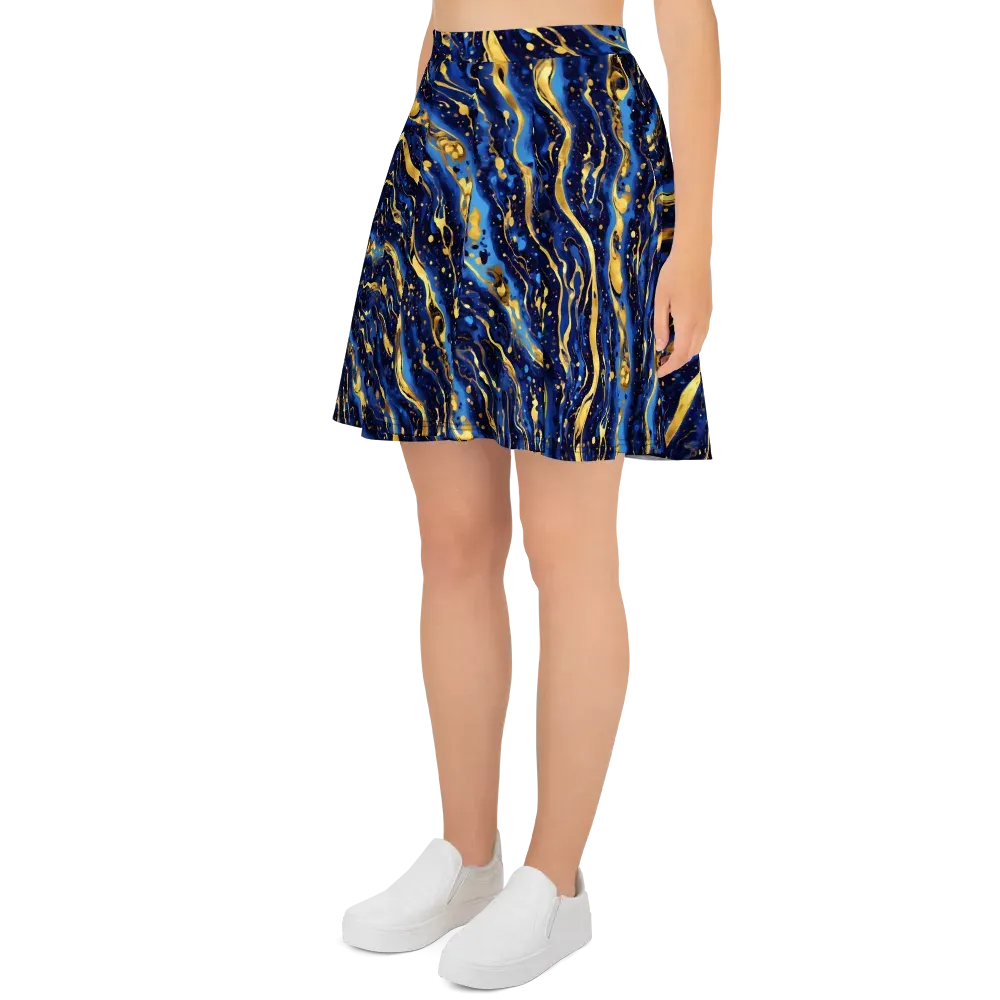 Gilded Tide on Skater Skirt — Left