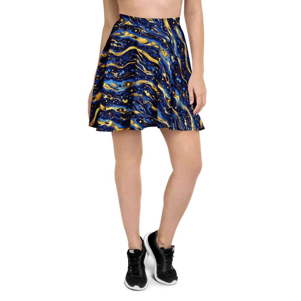 Gilded Tide on Skater Skirt — Front