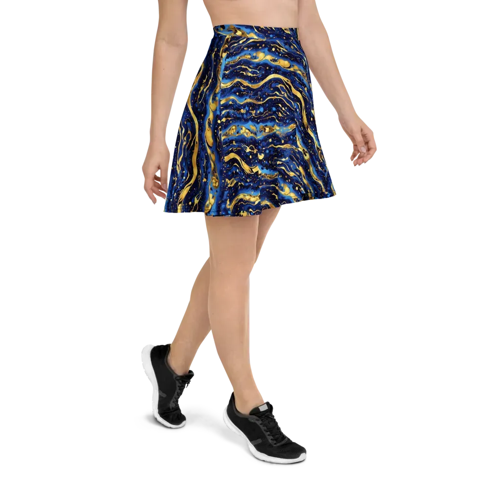 Gilded Tide on Skater Skirt — Right