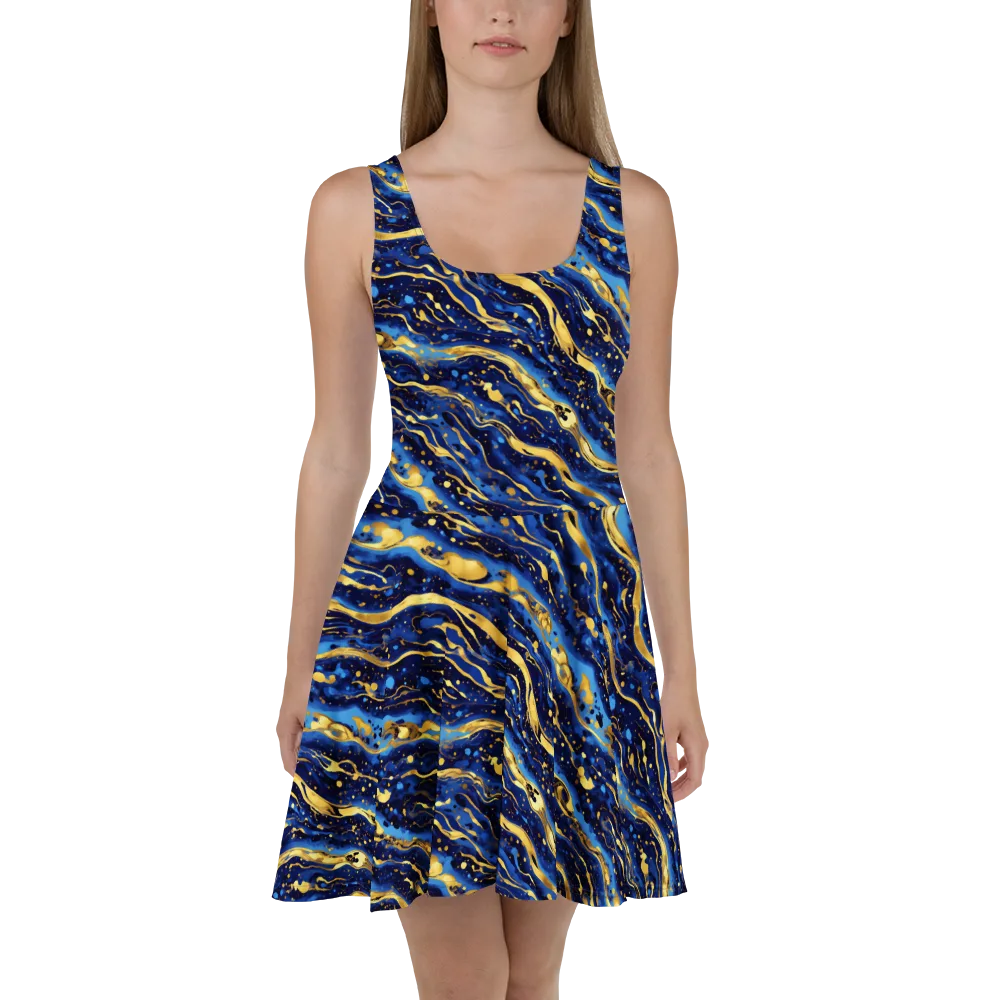 Gilded Tide on Skater Dress — Front