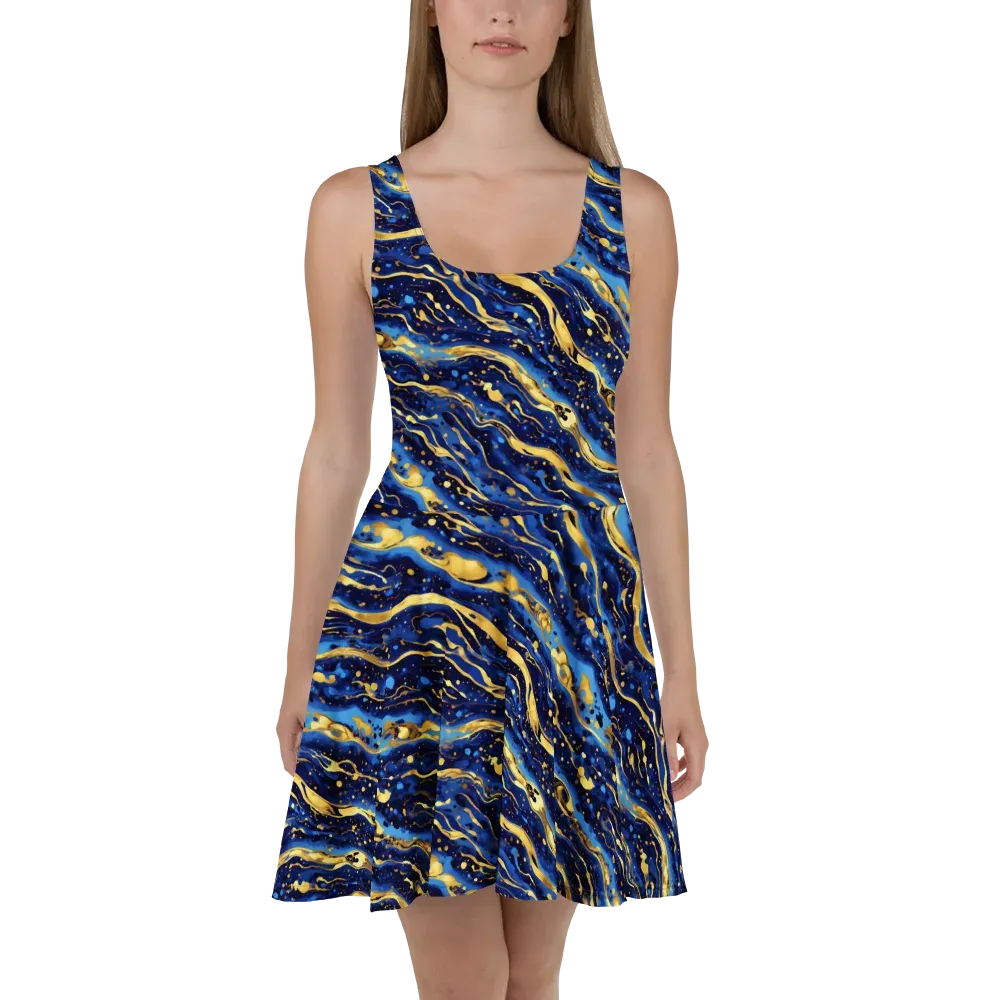 Gilded Tide on Skater Dress — Front