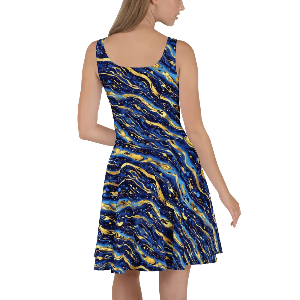 Gilded Tide on Skater Dress — Back