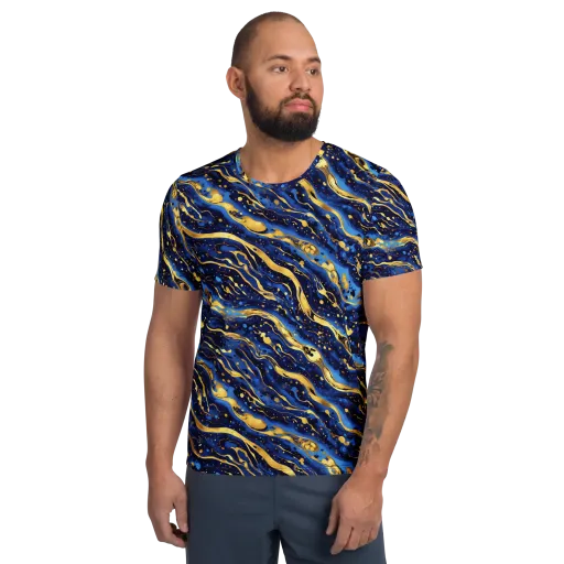 Gilded Tide on a Men's Athletic T-Shirt