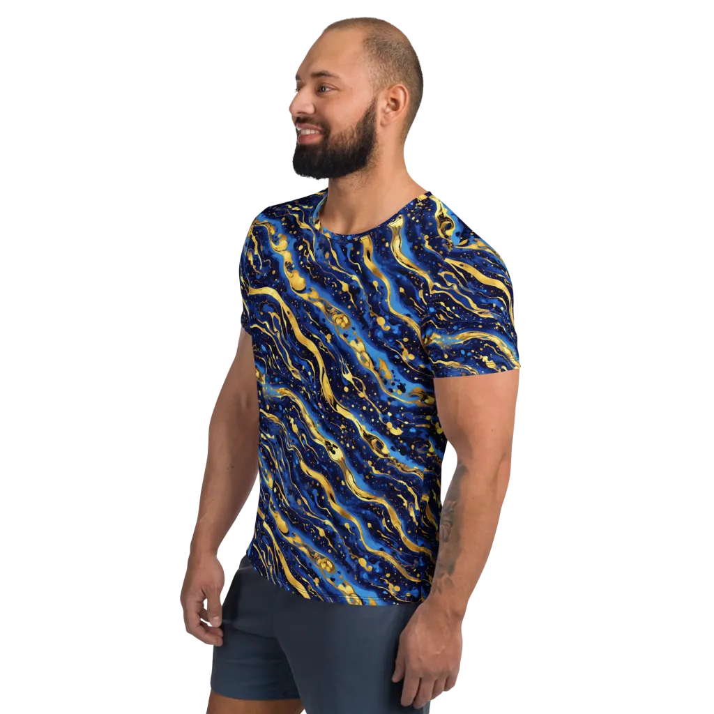 Gilded Tide on Men's Athletic T-Shirt — Left