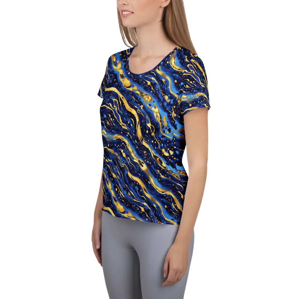 Gilded Tide on Women's Athletic T-Shirt — Left