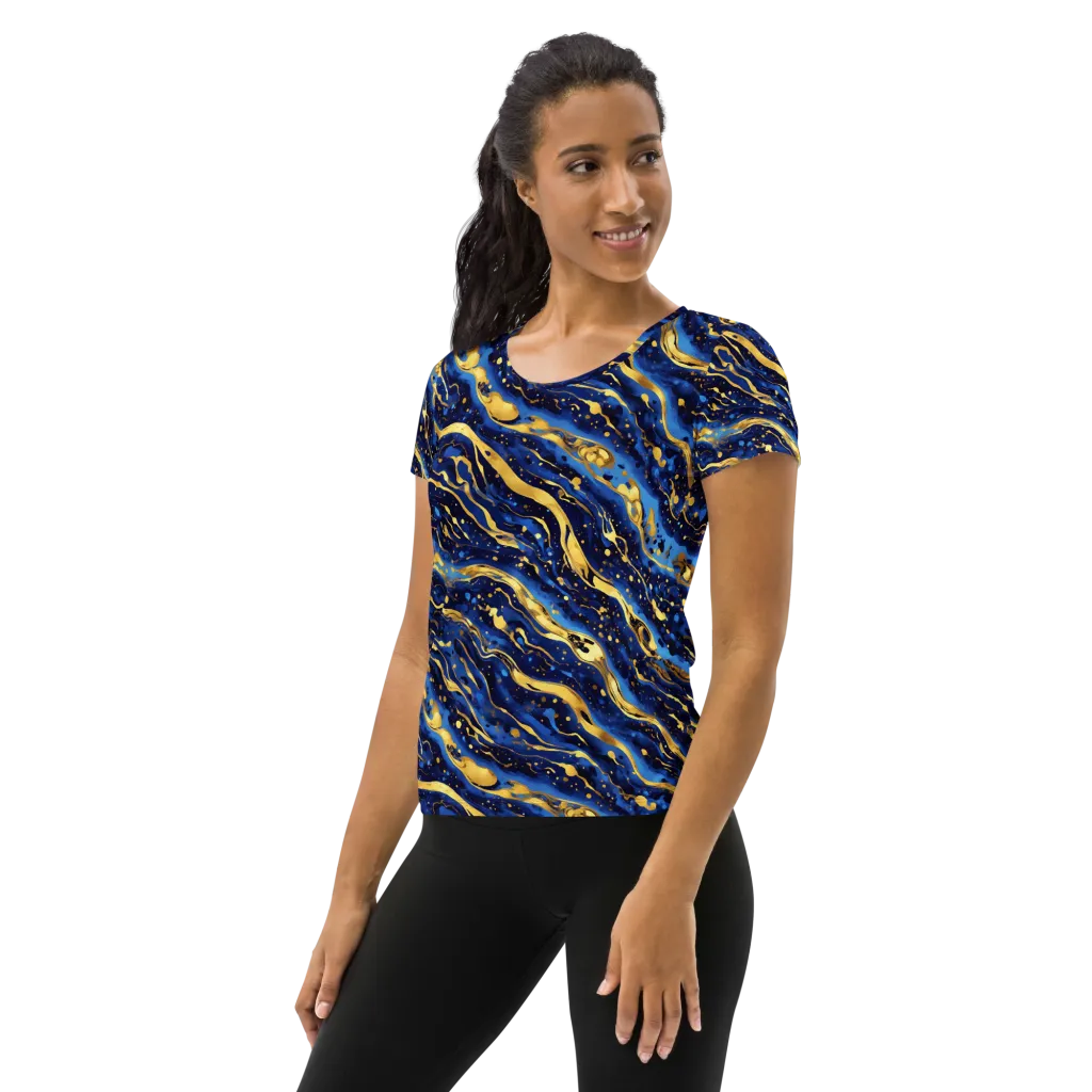 Gilded Tide on Women's Athletic T-Shirt — Left