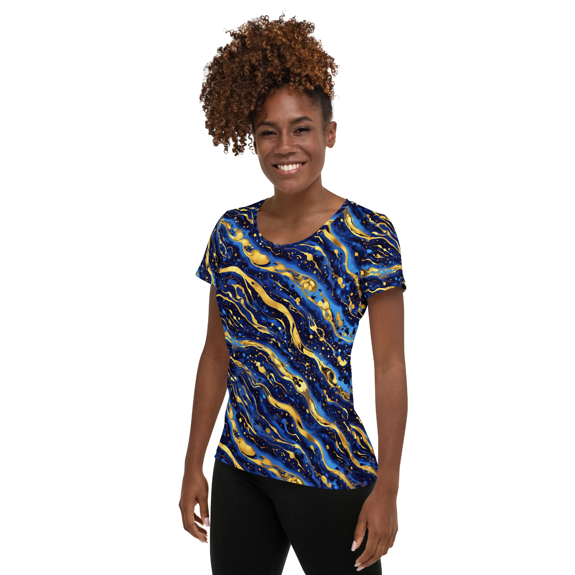 Gilded Tide on Women's Athletic T-Shirt — Left