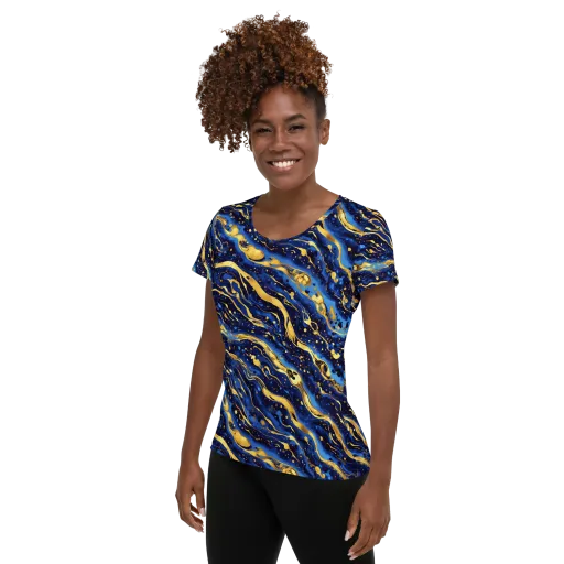 Gilded Tide on a Women's Athletic T-Shirt