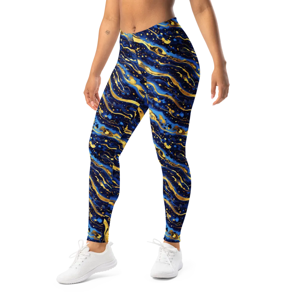 Gilded Tide on Leggings — Left Front