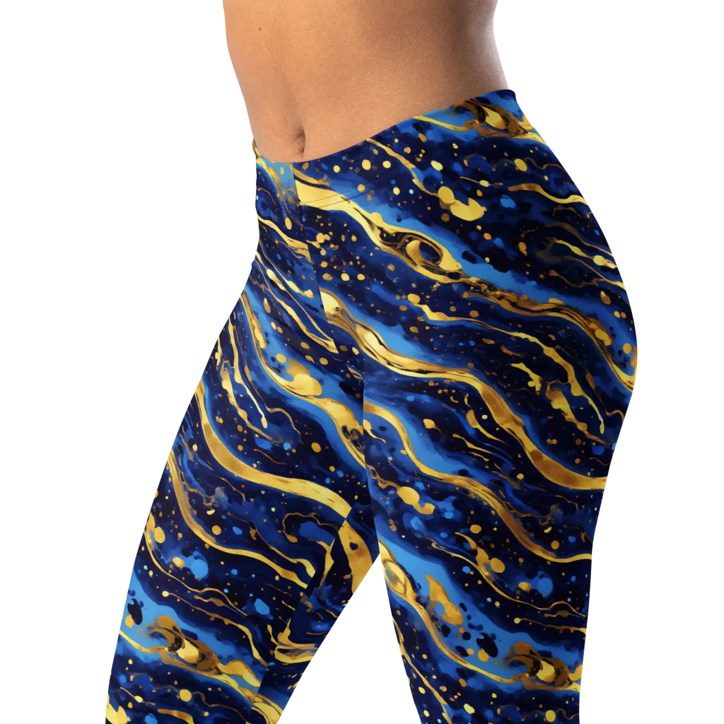 Gilded Tide on Leggings — Left Front