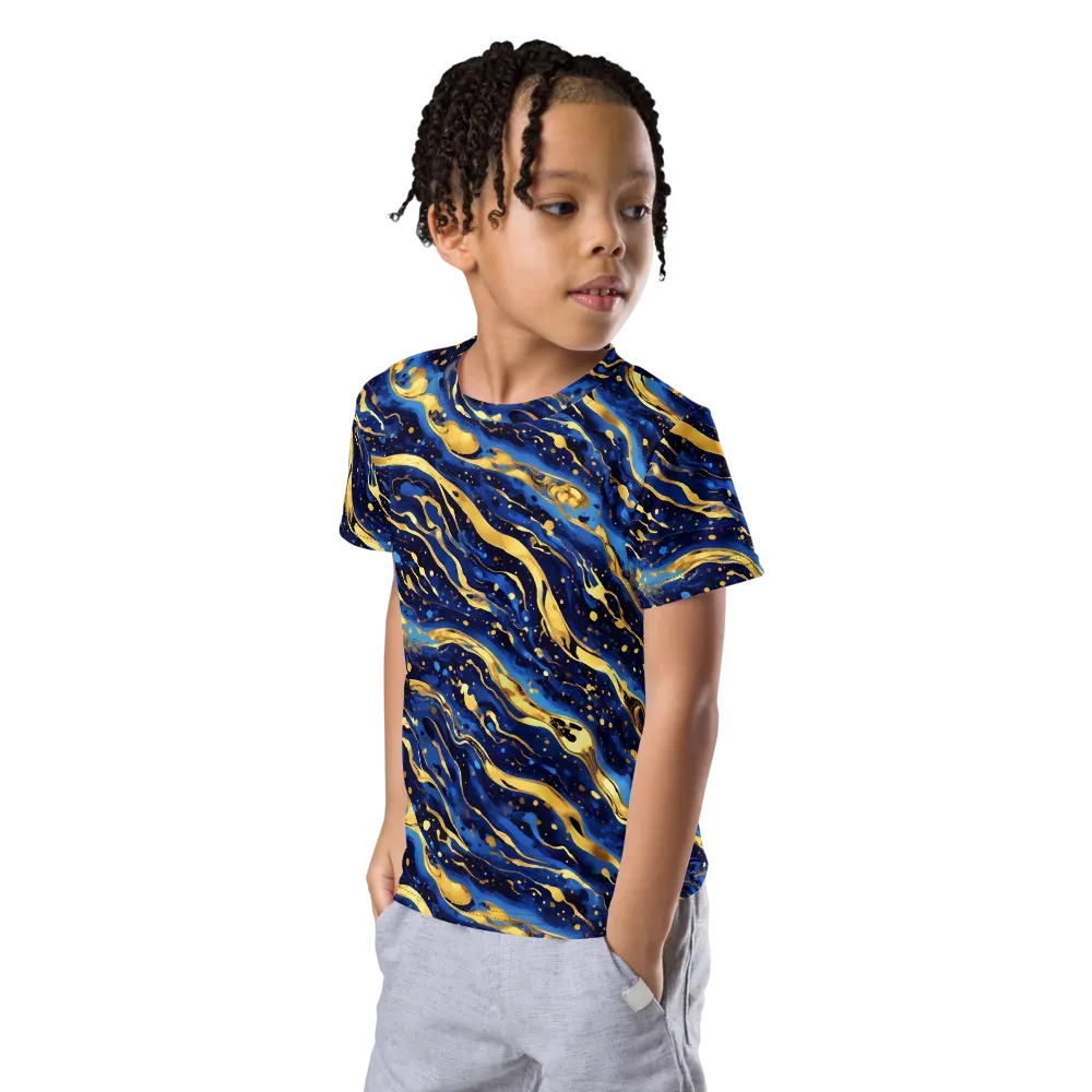 Gilded Tide on Kids Crew Neck T-Shirt — Left Front