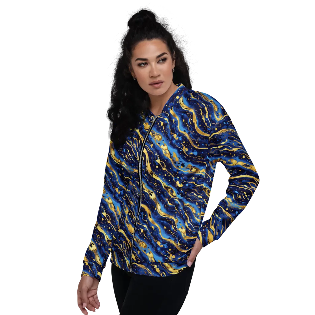 Gilded Tide on Bomber Jacket — Left