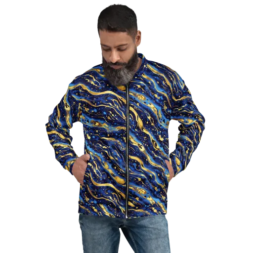 Gilded Tide on a Bomber Jacket