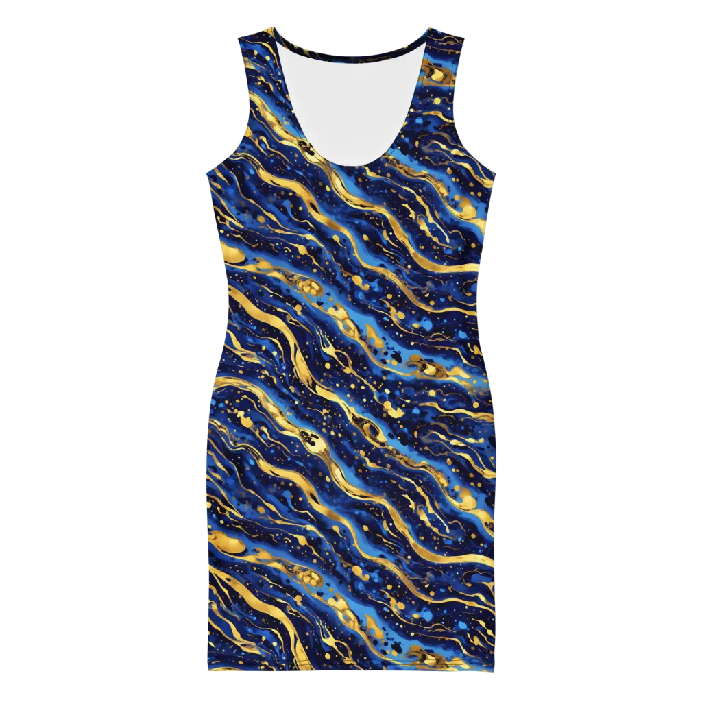 Gilded Tide on Bodycon Dress — Front