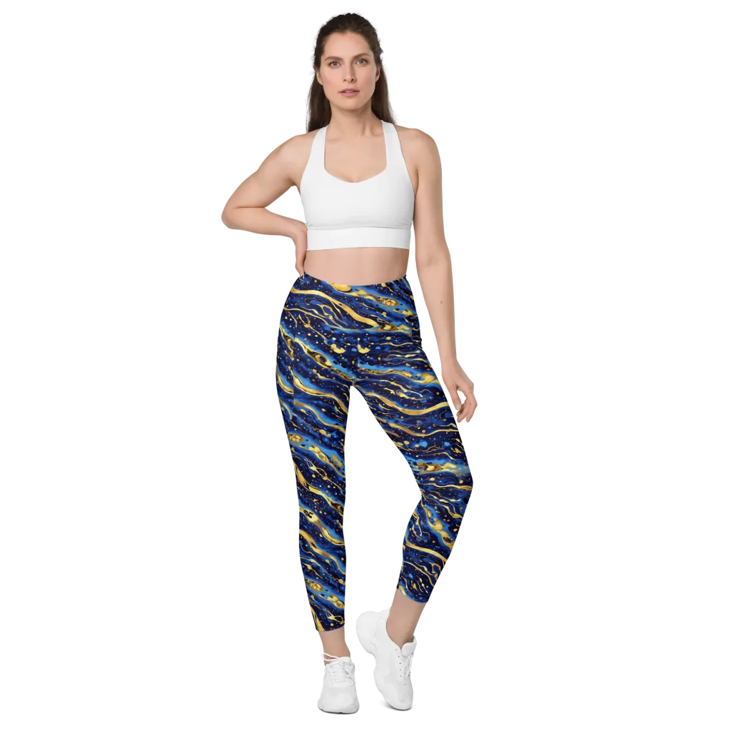 Gilded Tide on Leggings with Pockets — Front