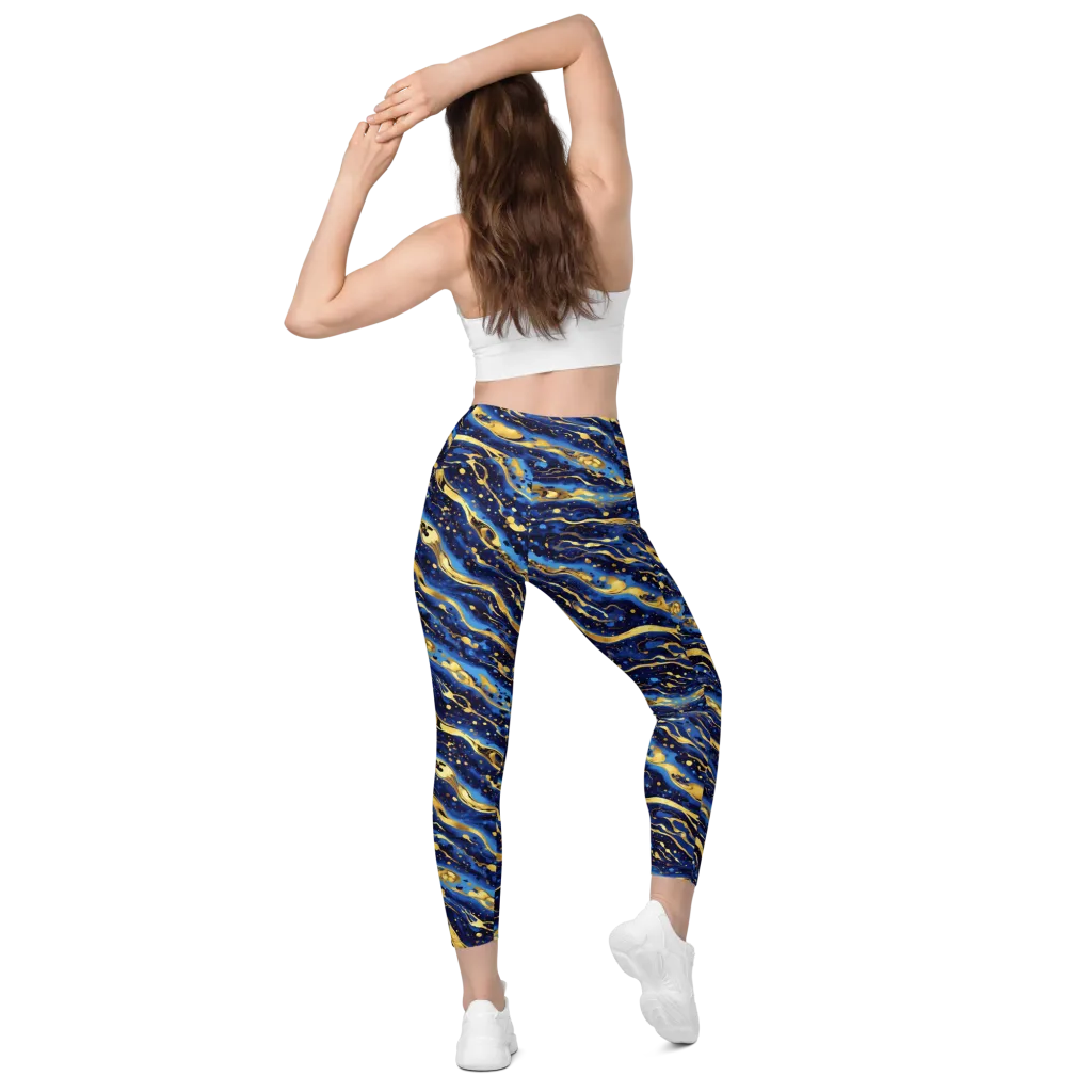 Gilded Tide on Leggings with Pockets — Back