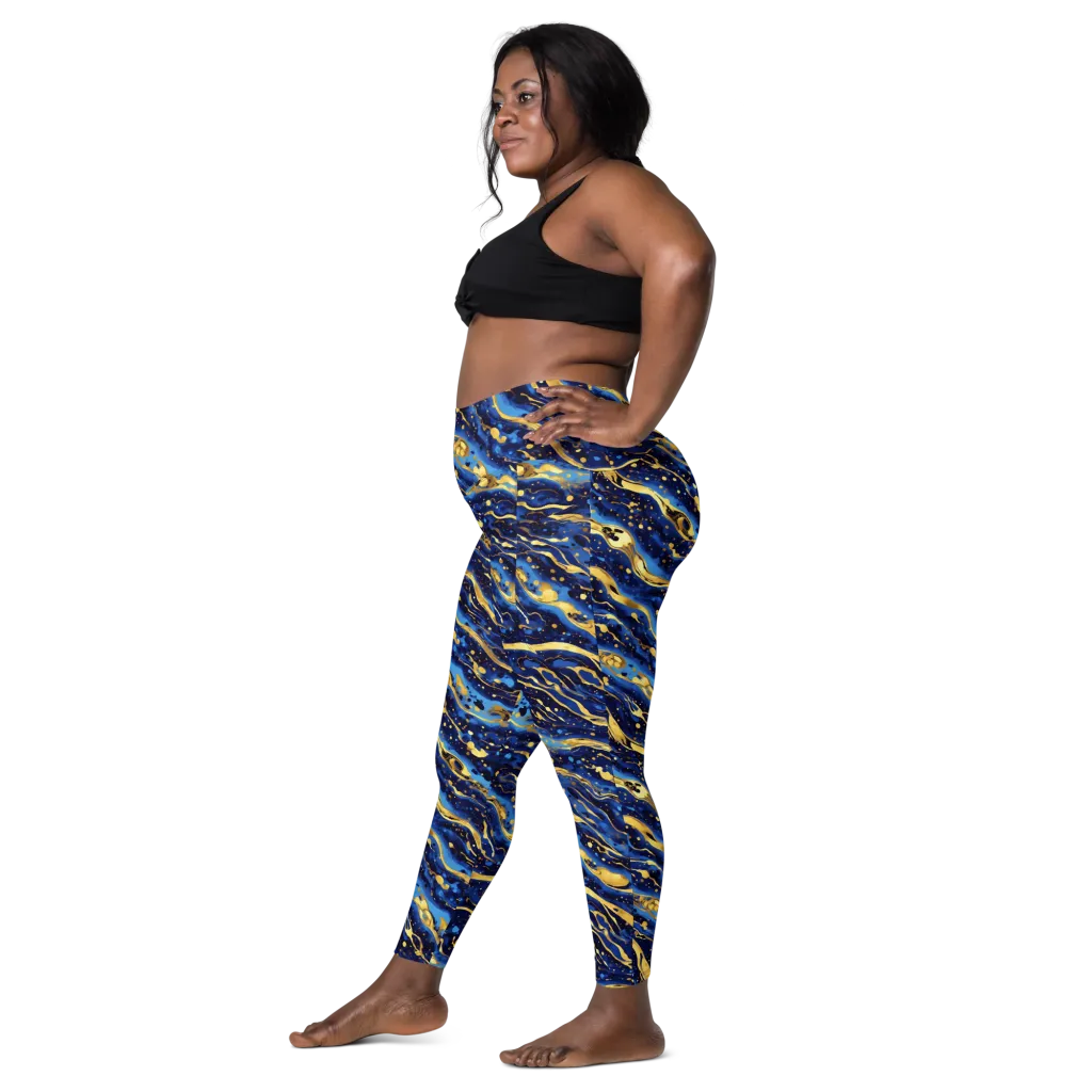 Gilded Tide on Leggings with Pockets — Left