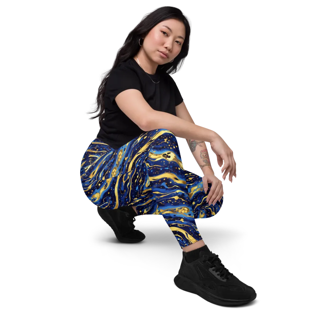 Gilded Tide on Leggings with Pockets — Right Front