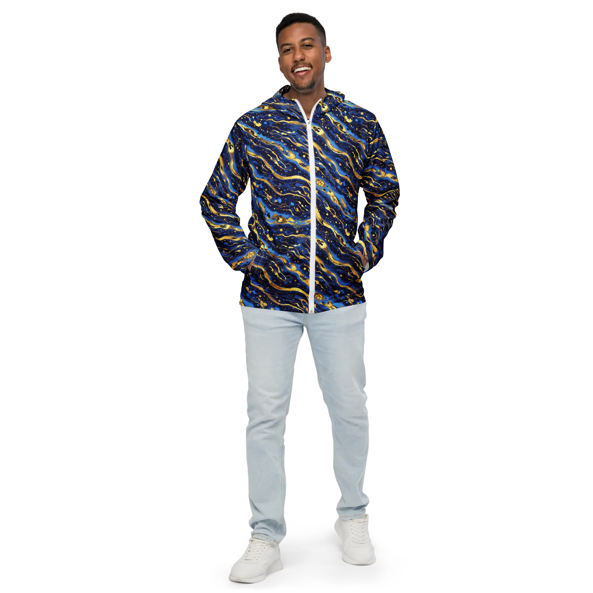 Gilded Tide on Men's Windbreaker — Front