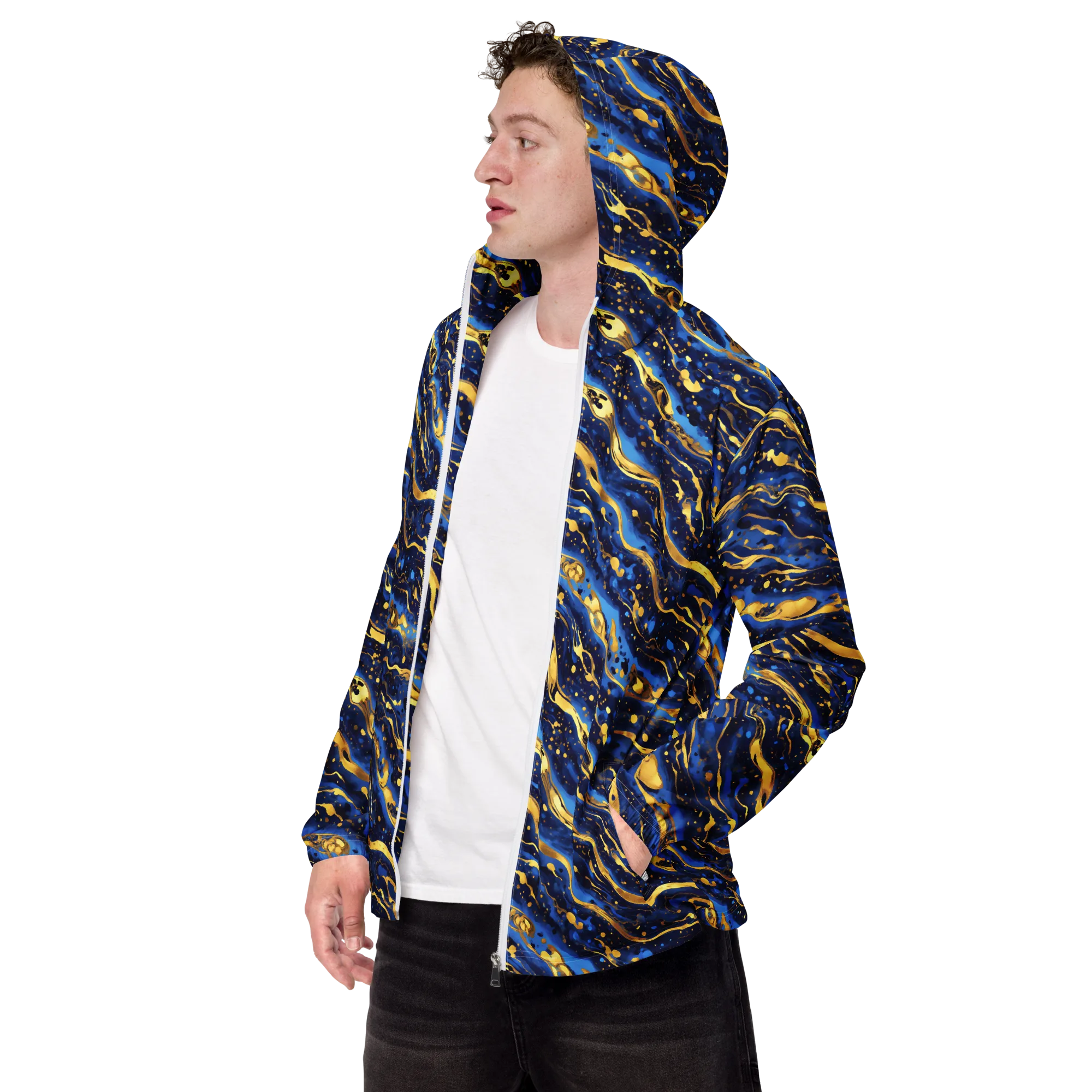 Gilded Tide on Men's Windbreaker — Left Front