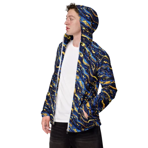 Gilded Tide on a Men's Windbreaker