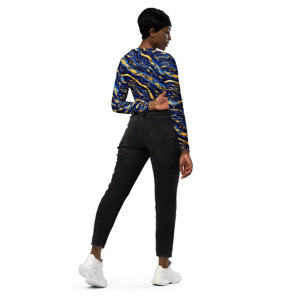 Gilded Tide on Long Sleeve Crop Top — Right Back