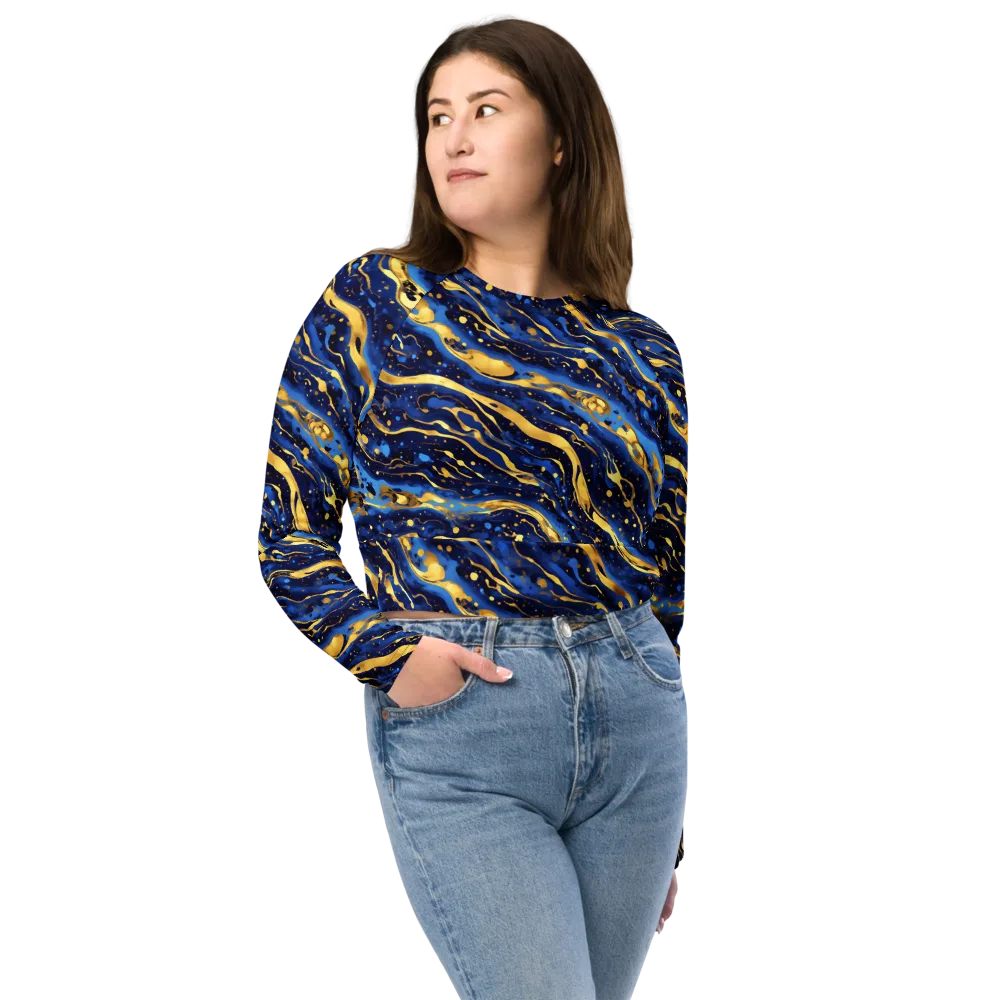 Gilded Tide on Long Sleeve Crop Top — Front