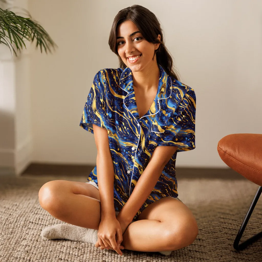 Gilded Tide on Women's Short Sleeve Pajama Top — Front