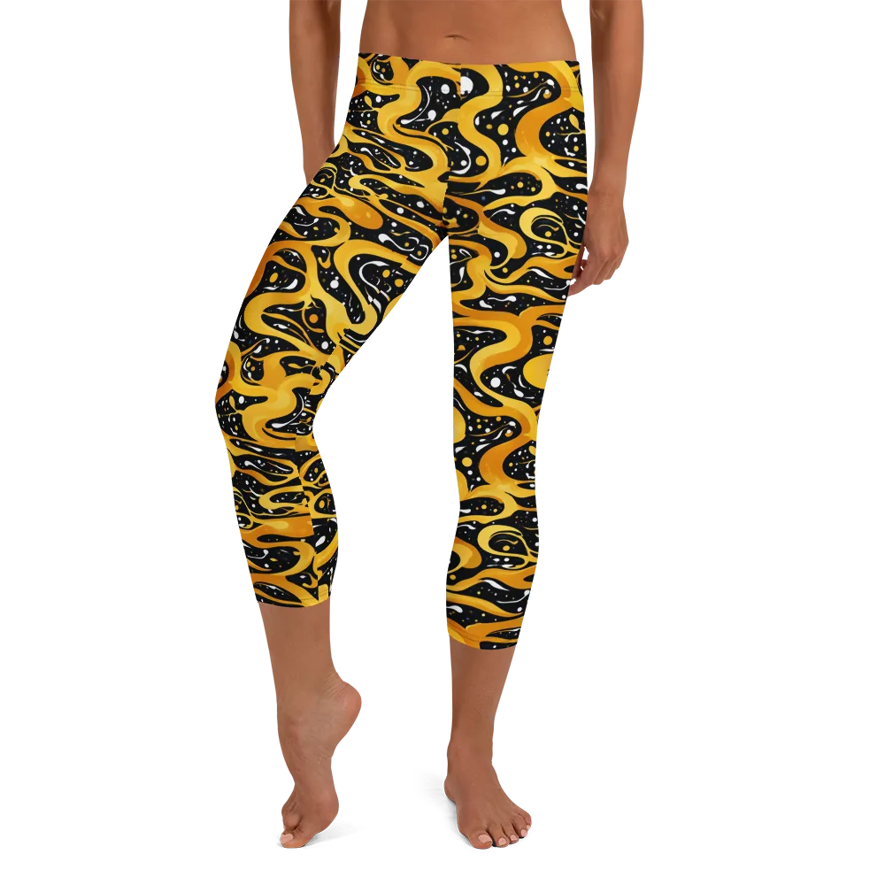 Solar Serpent on Capri Leggings — Front