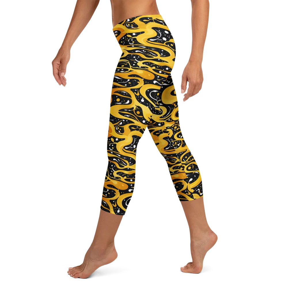 Solar Serpent on Capri Leggings — Left