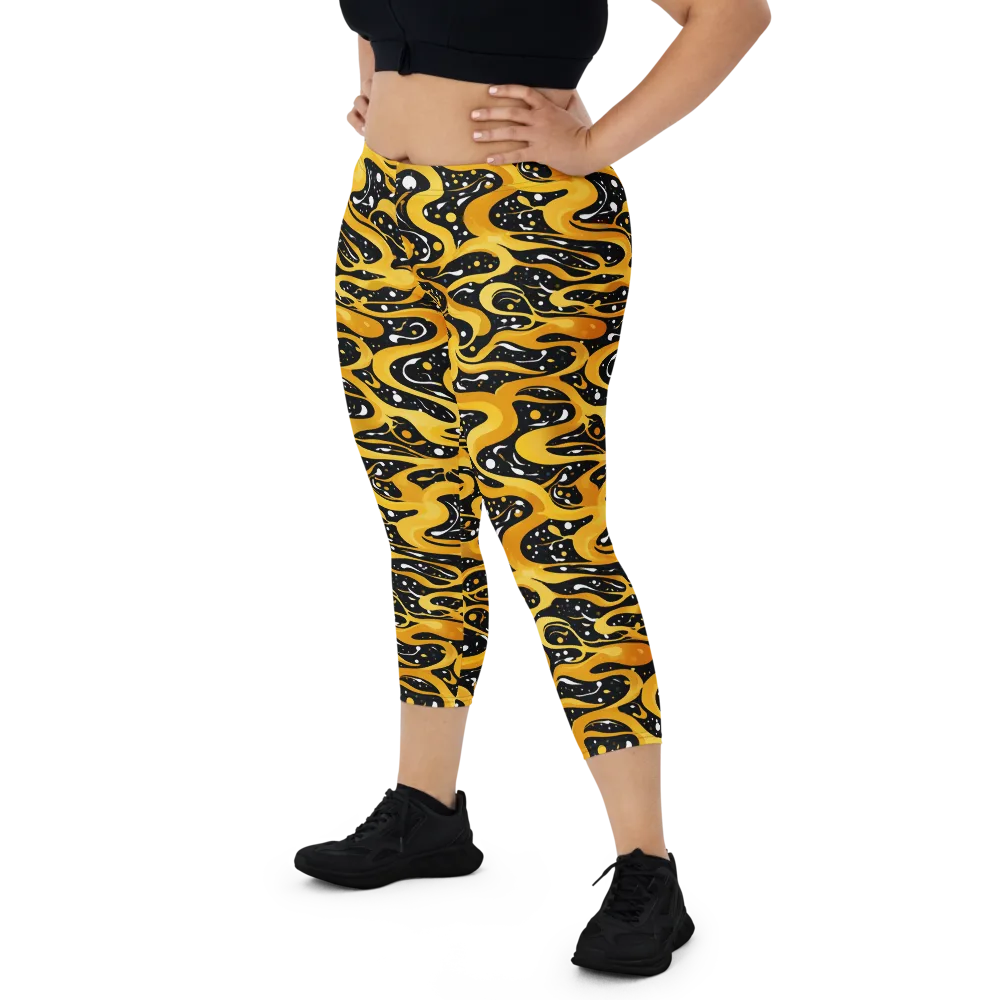 Solar Serpent on Capri Leggings — Front