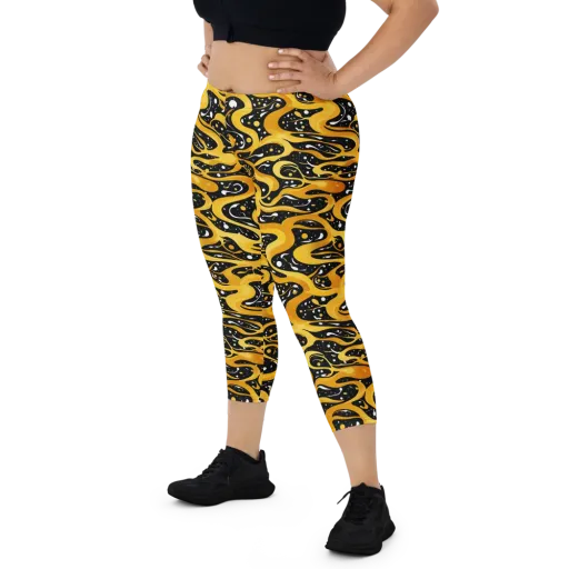 Solar Serpent on a Capri Leggings