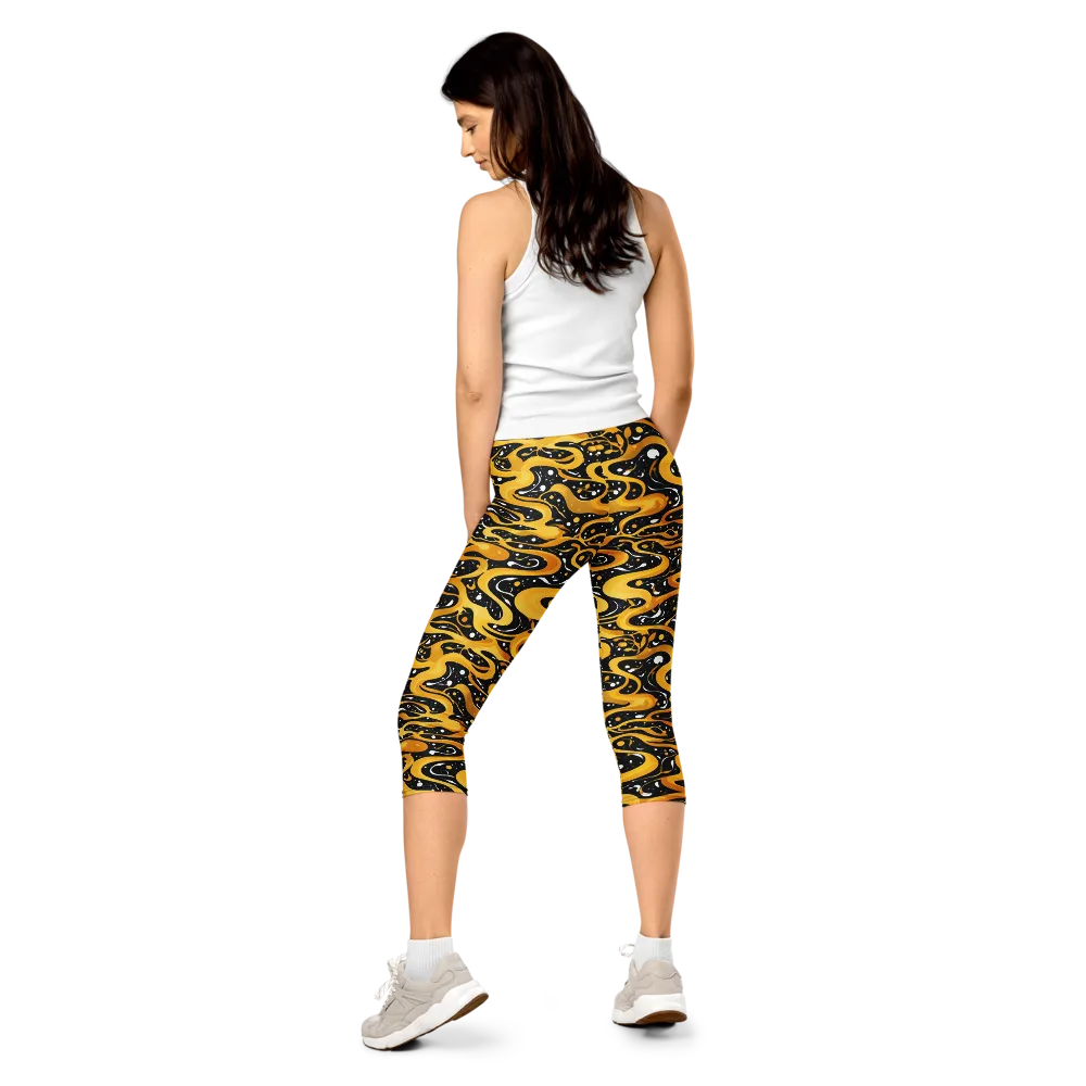 Solar Serpent on Capri Leggings — Back
