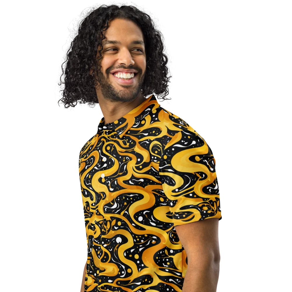 Solar Serpent on Men's Slim Fit Polo Shirt — Left Front