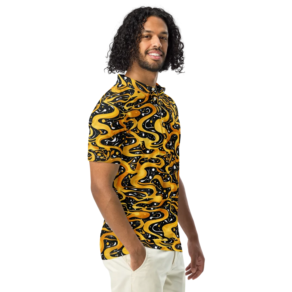 Solar Serpent on Men's Slim Fit Polo Shirt — Right Front