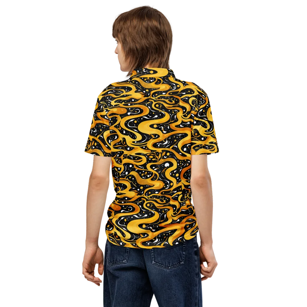 Solar Serpent on Men's Slim Fit Polo Shirt — Back