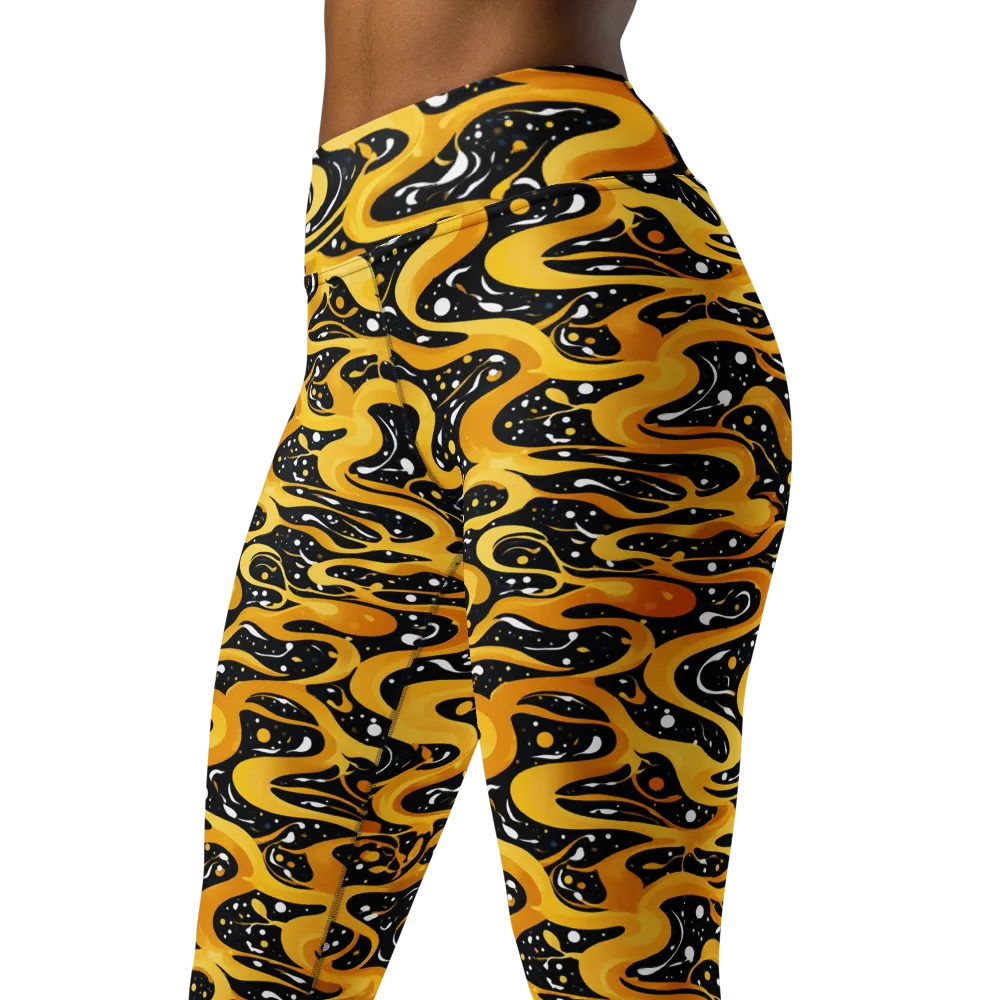 Solar Serpent on Yoga Leggings — Left Front