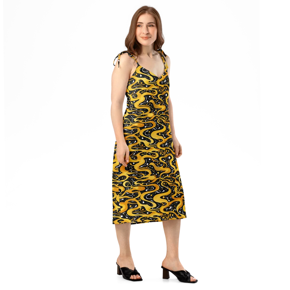 Solar Serpent on Slip Dress — Right Front