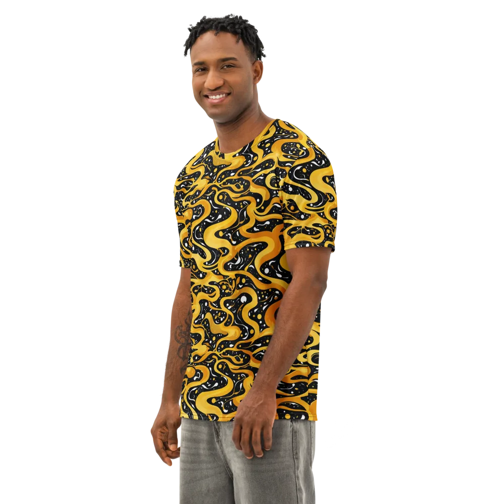 Solar Serpent on Men's Cotton Crew Neck T-Shirt — Left Front