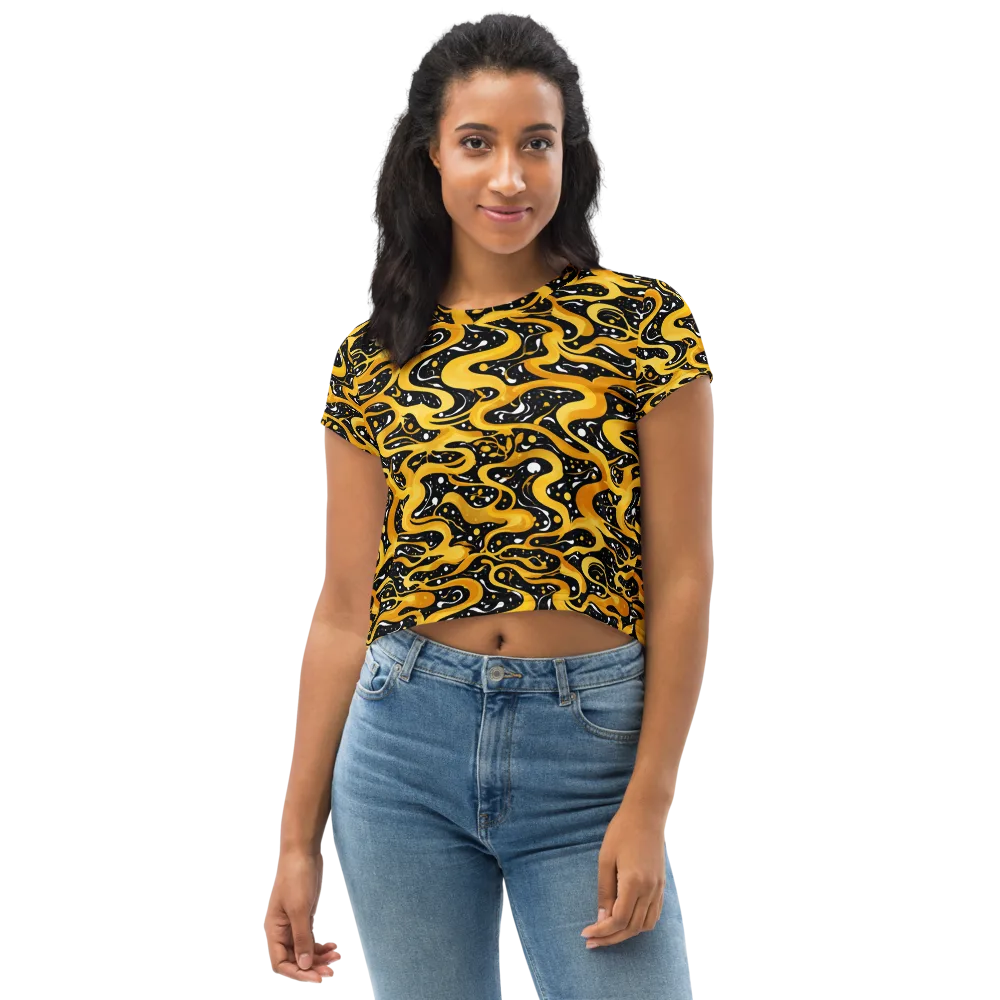 Solar Serpent on Crop Tee — Front