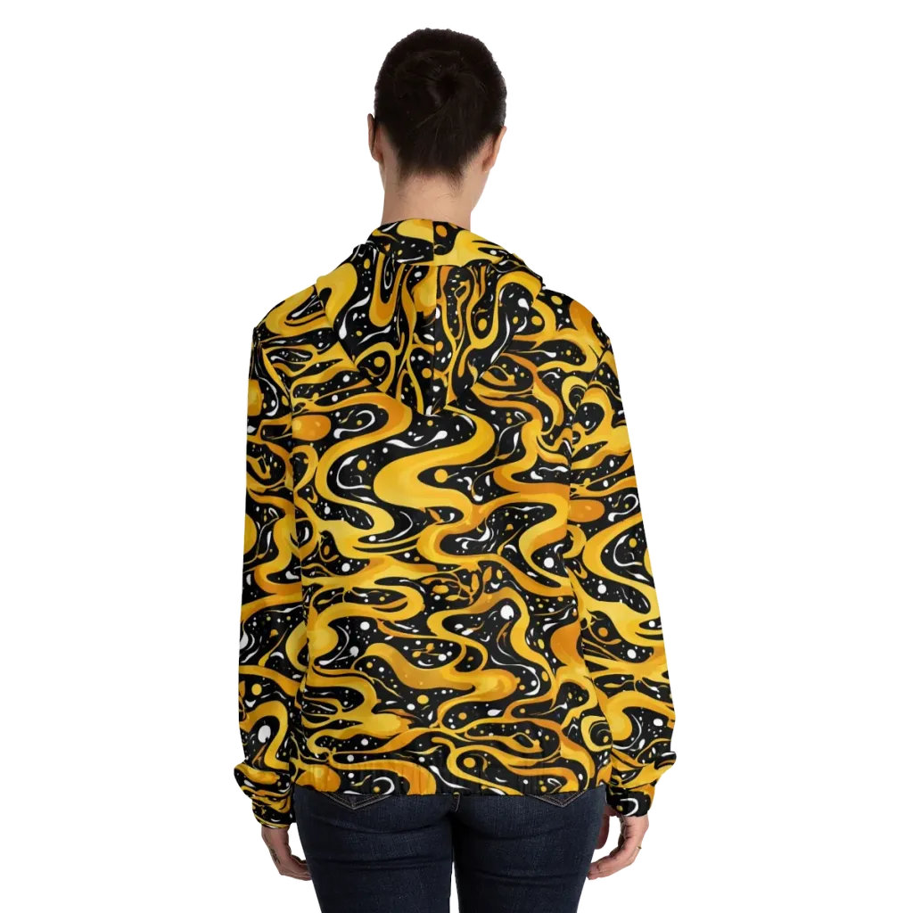 Solar Serpent on Women's Full-Zip Hoodie — Back On Person